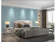 Samoljepljiva 3D dekoracija za zid mint imitaciji kože